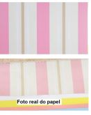 Papel Contact Estampado - Listrado Rosa - 10 metros